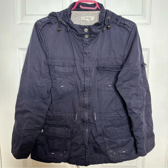 Jessica Hooded Jacket Vintage Navy Blue Size Medium - Picture 1 of 16